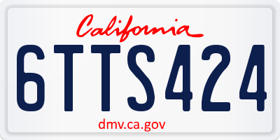 CA license plate 6TTS424