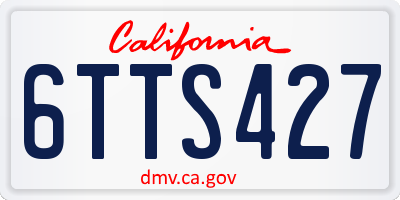 CA license plate 6TTS427