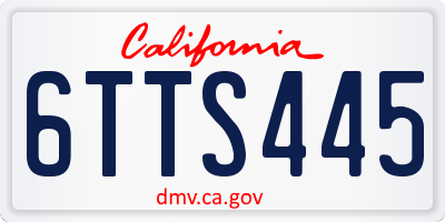 CA license plate 6TTS445