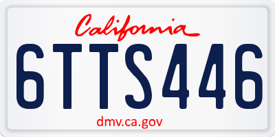 CA license plate 6TTS446