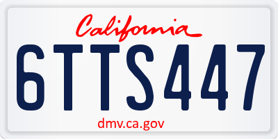 CA license plate 6TTS447