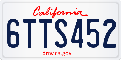 CA license plate 6TTS452