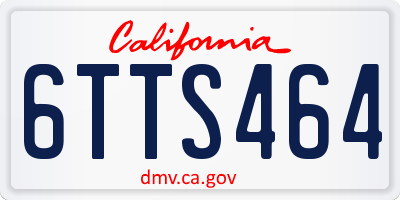 CA license plate 6TTS464