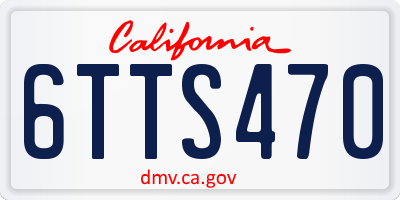 CA license plate 6TTS470
