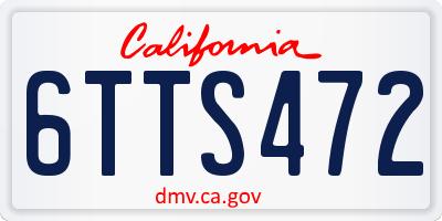 CA license plate 6TTS472