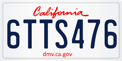 CA license plate 6TTS476