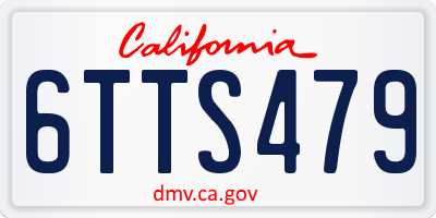 CA license plate 6TTS479