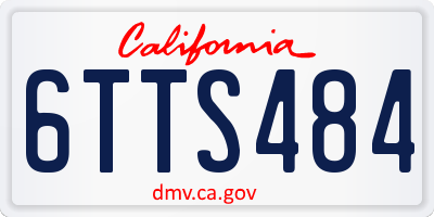 CA license plate 6TTS484