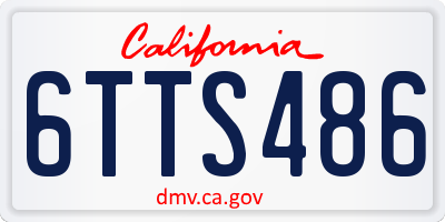CA license plate 6TTS486