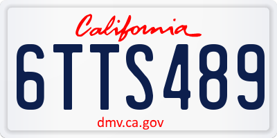 CA license plate 6TTS489