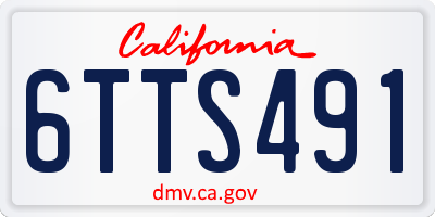 CA license plate 6TTS491