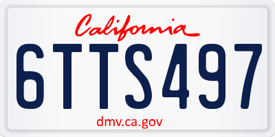 CA license plate 6TTS497