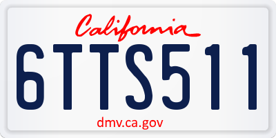 CA license plate 6TTS511