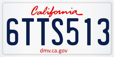 CA license plate 6TTS513