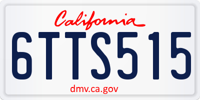 CA license plate 6TTS515