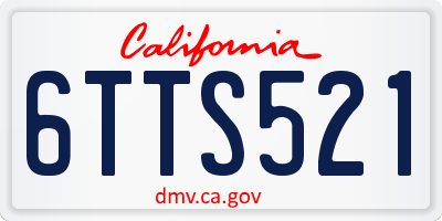 CA license plate 6TTS521