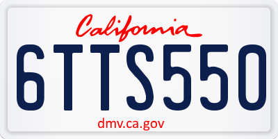 CA license plate 6TTS550