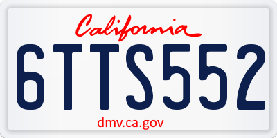 CA license plate 6TTS552