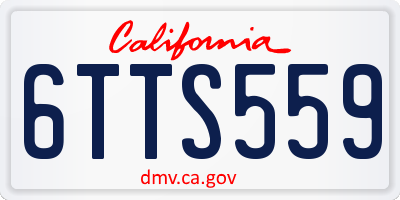 CA license plate 6TTS559