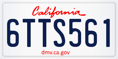 CA license plate 6TTS561