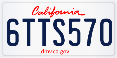 CA license plate 6TTS570