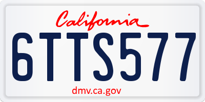 CA license plate 6TTS577