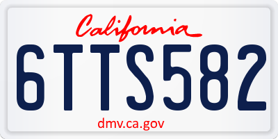 CA license plate 6TTS582