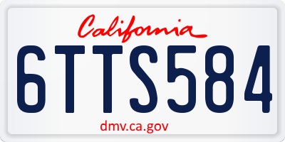 CA license plate 6TTS584