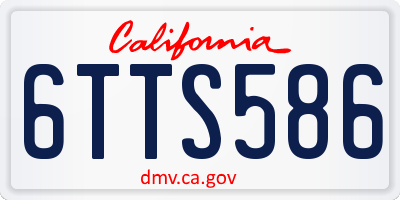 CA license plate 6TTS586