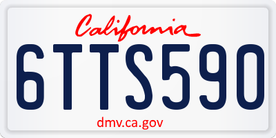 CA license plate 6TTS590