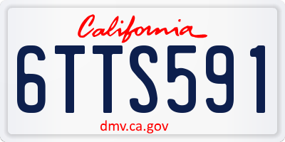 CA license plate 6TTS591