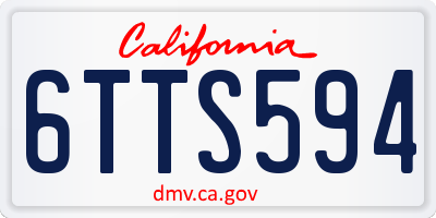 CA license plate 6TTS594
