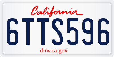 CA license plate 6TTS596