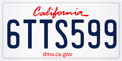 CA license plate 6TTS599