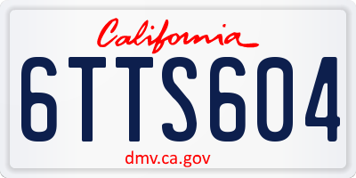 CA license plate 6TTS604