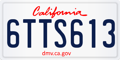 CA license plate 6TTS613
