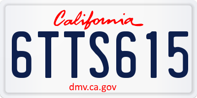 CA license plate 6TTS615