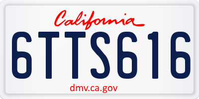 CA license plate 6TTS616