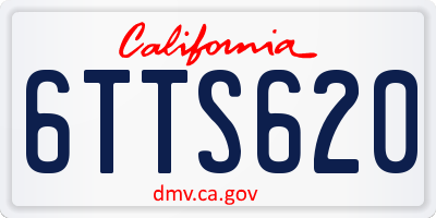CA license plate 6TTS620