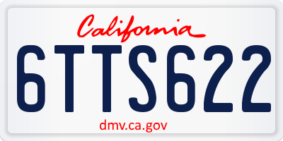 CA license plate 6TTS622