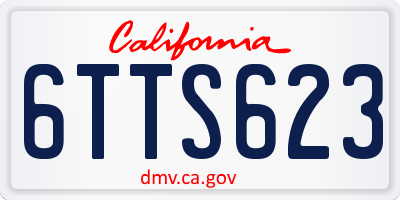 CA license plate 6TTS623