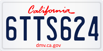 CA license plate 6TTS624