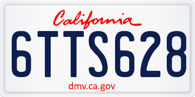 CA license plate 6TTS628