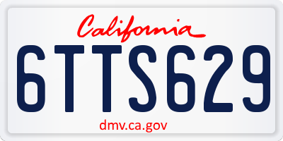 CA license plate 6TTS629