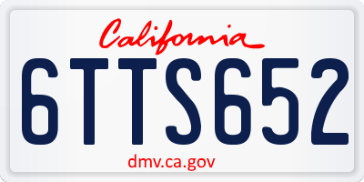 CA license plate 6TTS652