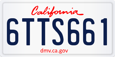 CA license plate 6TTS661