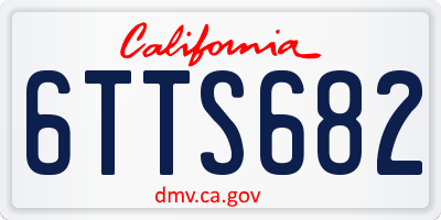 CA license plate 6TTS682