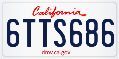 CA license plate 6TTS686
