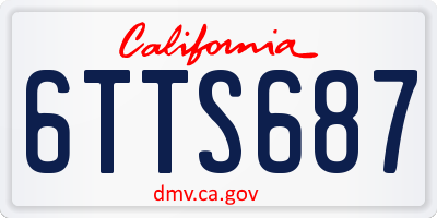 CA license plate 6TTS687