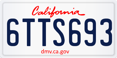 CA license plate 6TTS693